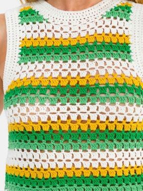 Sunstripe Cropped Crochet Tank Top